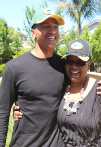 Trevor Davis and his mother, Linda-Norman Davis, celebrate the Alhambra alum getting drafted by the Green Bay Packers. (ON FILE / Courtesy)