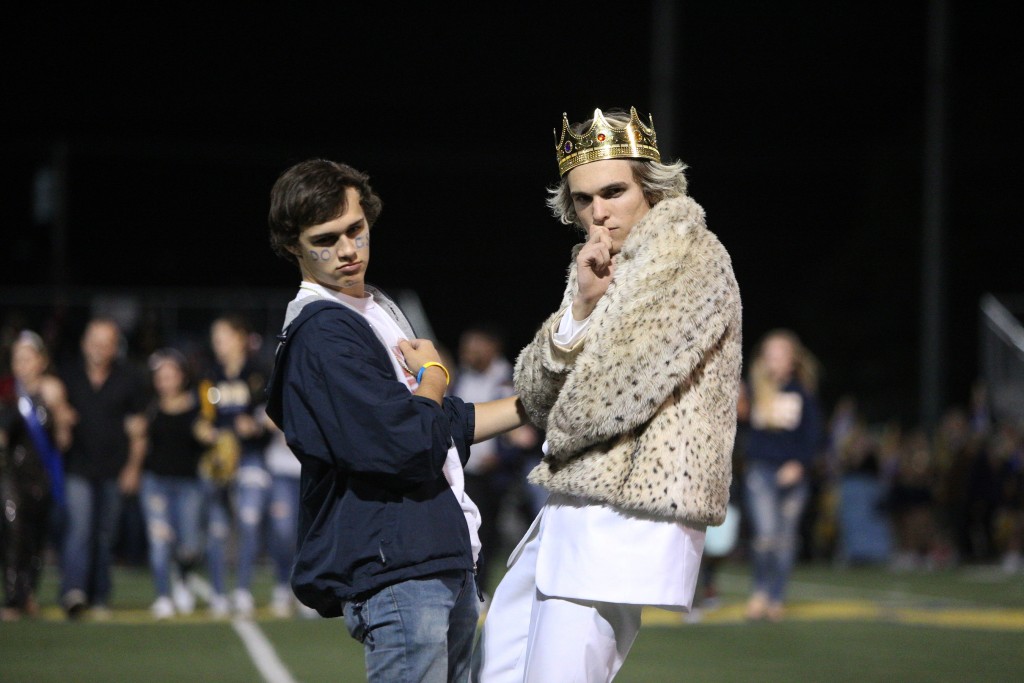 Alhambra High School Homecoming King Josh Lipman hams it up at the  2016 Homecoming football game at Knowles Field, Friday, Oct. 21, 2016. (MARK FIERNER / Martinez Tribune) 