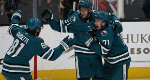 Celebrini’s four point night leads Sharks past Ducks 4-3